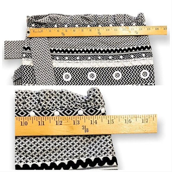 Dodo Bar Or Abigail Wrap Mini Skirt in black‎ and white,  size M - Picture 11 of 13